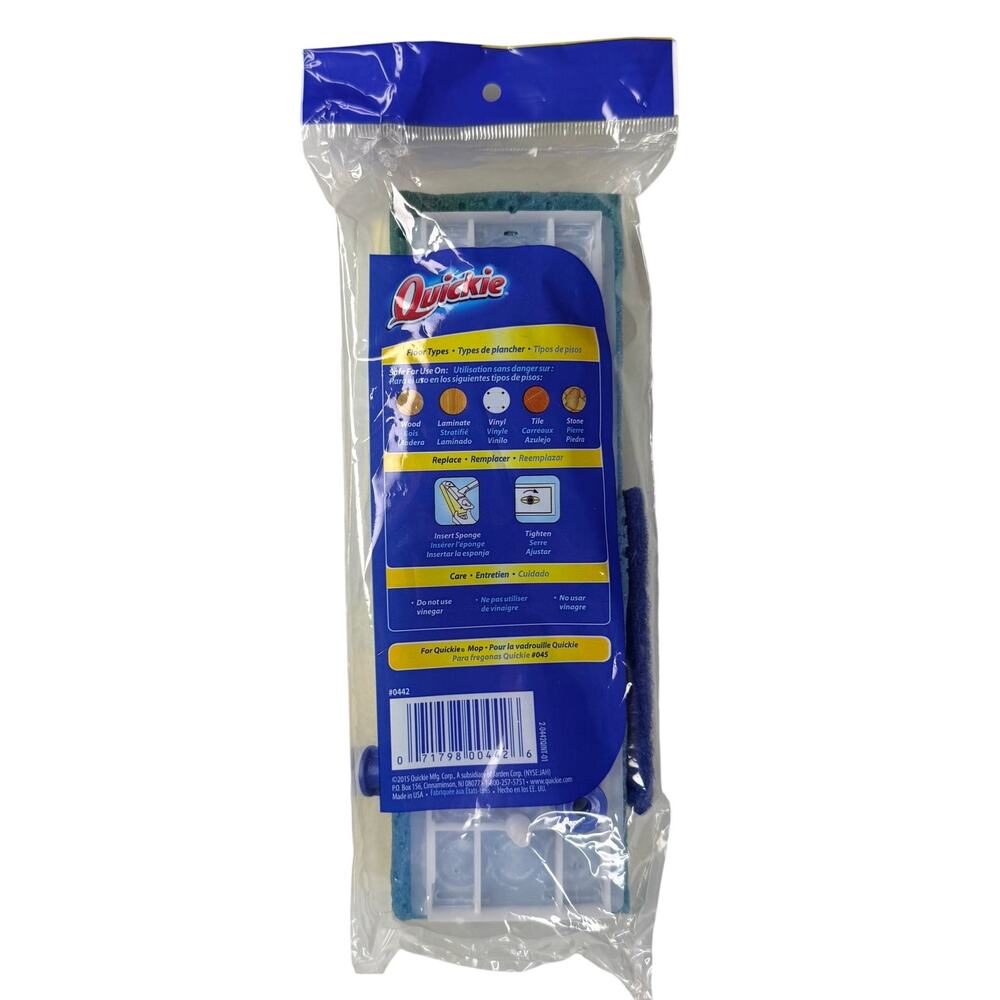 Quickie Clean Squeeze Type S Sponge Mop Head Refill SEALED In Pack Fits 045 Mops - Picture 2 of 6